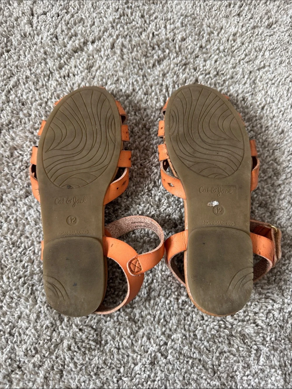 Cat & Jack Orange/Tan Strappy Girls' Sandals